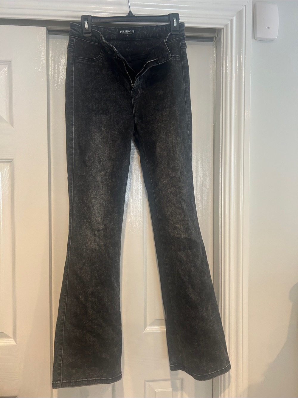 !it jeans Black Washed Flare Wide-Leg Jeans